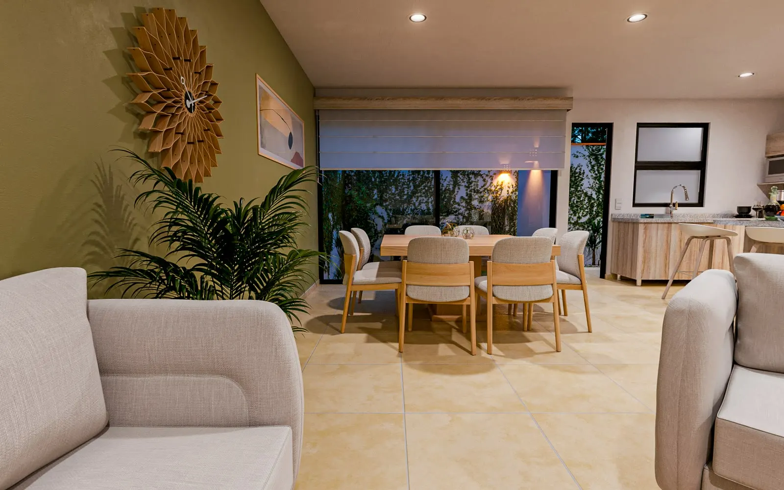 Sala y comedor del modelo Lucero